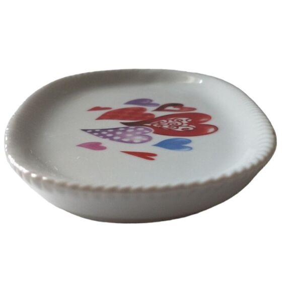 Heart Plate Trinket Dish Valentines Love Soap Dish Jewelry Catch All Tray Vtg - Picture 5 of 16